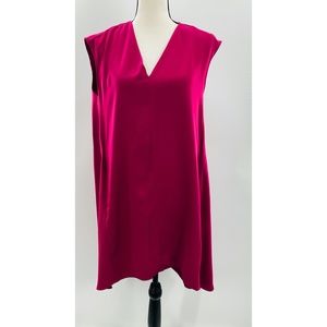 Rachel‎ Rachel Roy Magenta Short Sleeve V-Neck Flow Midi Dress W/ Pockets